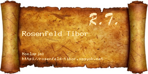 Rosenfeld Tibor névjegykártya
